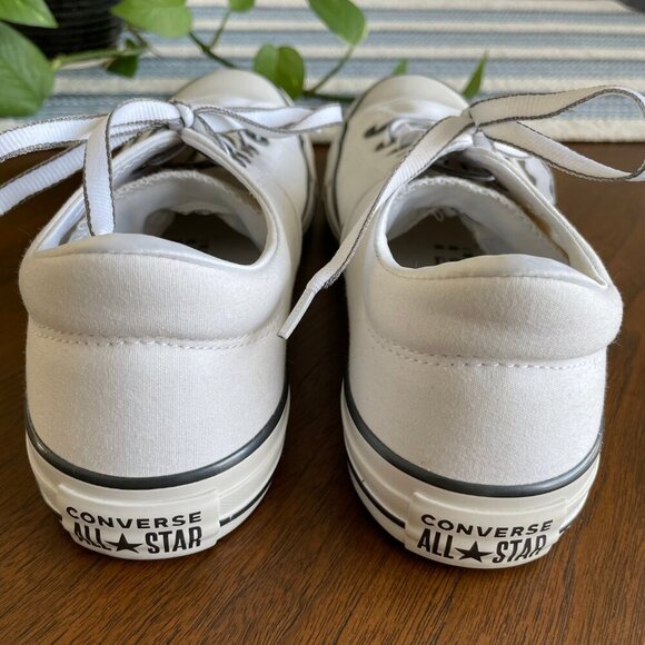 Converse All Star Low Cut Lace Up Sneakers White + Black Sz 9.5 NWOT - Picture 6 of 14